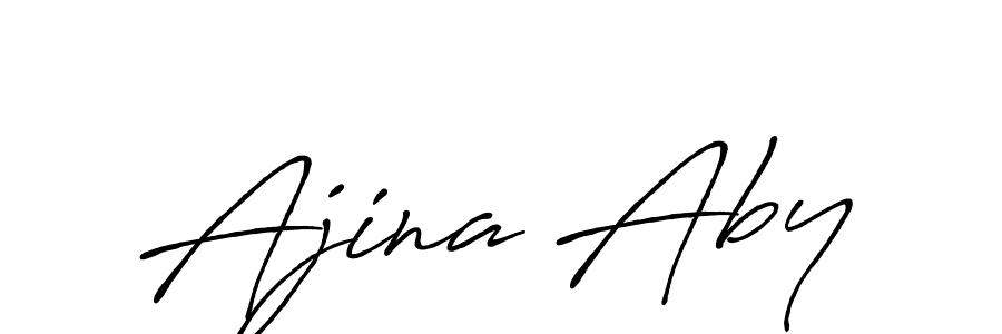 Make a beautiful signature design for name Ajina Aby. With this signature (Antro_Vectra_Bolder) style, you can create a handwritten signature for free. Ajina Aby signature style 7 images and pictures png