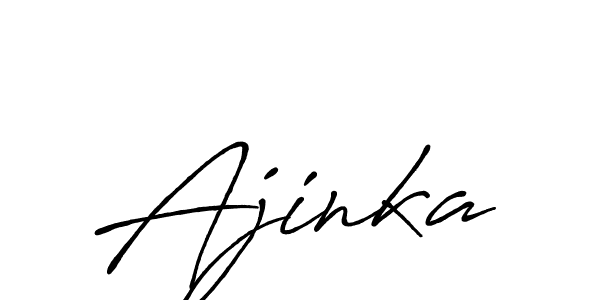 Make a beautiful signature design for name Ajinka. With this signature (Antro_Vectra_Bolder) style, you can create a handwritten signature for free. Ajinka signature style 7 images and pictures png