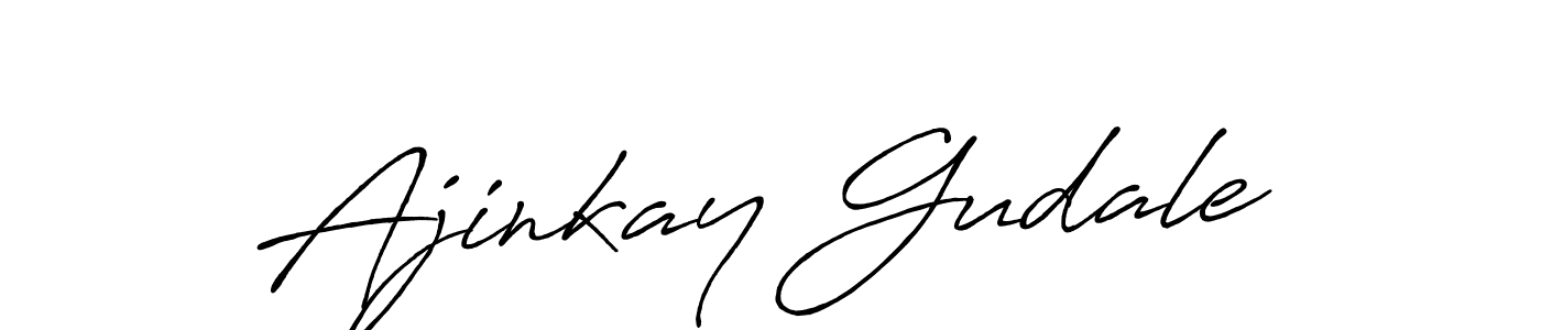 Make a beautiful signature design for name Ajinkay Gudale. With this signature (Antro_Vectra_Bolder) style, you can create a handwritten signature for free. Ajinkay Gudale signature style 7 images and pictures png