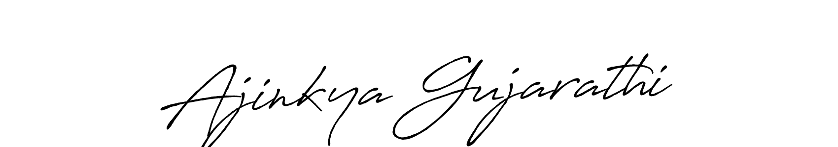 Make a beautiful signature design for name Ajinkya Gujarathi. With this signature (Antro_Vectra_Bolder) style, you can create a handwritten signature for free. Ajinkya Gujarathi signature style 7 images and pictures png