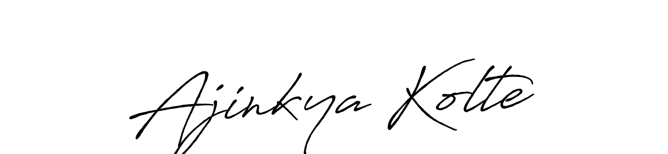How to make Ajinkya Kolte name signature. Use Antro_Vectra_Bolder style for creating short signs online. This is the latest handwritten sign. Ajinkya Kolte signature style 7 images and pictures png