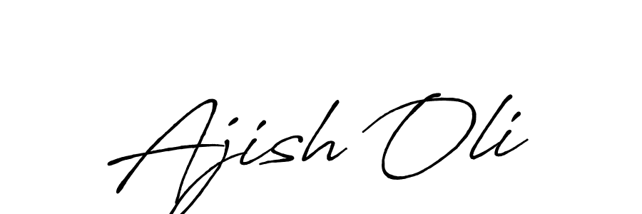 The best way (Antro_Vectra_Bolder) to make a short signature is to pick only two or three words in your name. The name Ajish Oli include a total of six letters. For converting this name. Ajish Oli signature style 7 images and pictures png