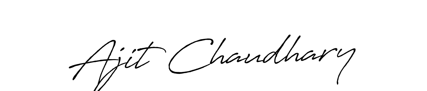 Make a beautiful signature design for name Ajit Chaudhary. With this signature (Antro_Vectra_Bolder) style, you can create a handwritten signature for free. Ajit Chaudhary signature style 7 images and pictures png