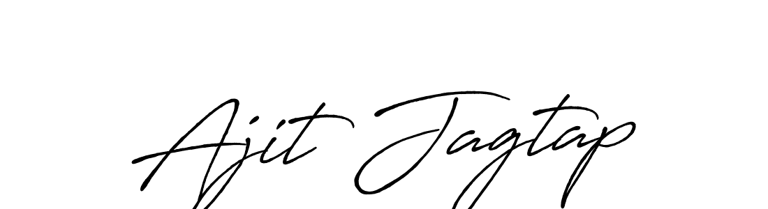 How to make Ajit Jagtap name signature. Use Antro_Vectra_Bolder style for creating short signs online. This is the latest handwritten sign. Ajit Jagtap signature style 7 images and pictures png