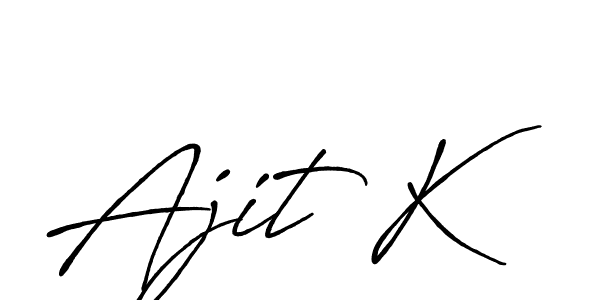 Also You can easily find your signature by using the search form. We will create Ajit K name handwritten signature images for you free of cost using Antro_Vectra_Bolder sign style. Ajit K signature style 7 images and pictures png