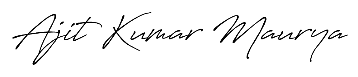 A dynamic signature style for Ajit Kumar Maurya using Antro_Vectra_Bolder script. Designed to look authentic, handwritten, and professional. Ajit Kumar Maurya signature style 7 images and pictures png