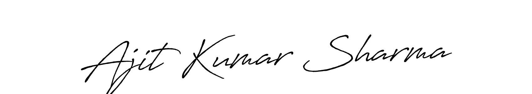Make a beautiful signature design for name Ajit Kumar Sharma. With this signature (Antro_Vectra_Bolder) style, you can create a handwritten signature for free. Ajit Kumar Sharma signature style 7 images and pictures png