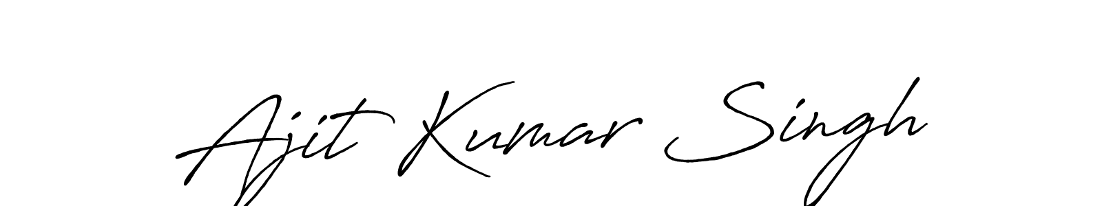 Ajit Kumar Singh stylish signature style. Best Handwritten Sign (Antro_Vectra_Bolder) for my name. Handwritten Signature Collection Ideas for my name Ajit Kumar Singh. Ajit Kumar Singh signature style 7 images and pictures png