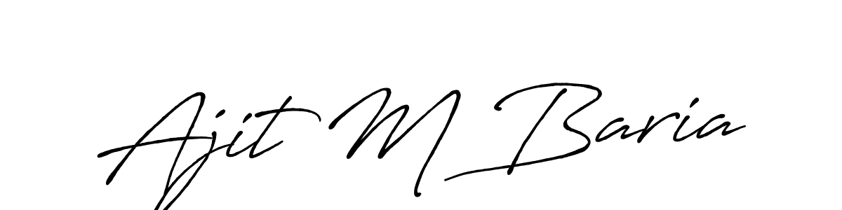 How to make Ajit M Baria signature? Antro_Vectra_Bolder is a professional autograph style. Create handwritten signature for Ajit M Baria name. Ajit M Baria signature style 7 images and pictures png