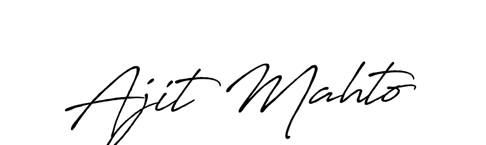 Design your own signature with our free online signature maker. With this signature software, you can create a handwritten (Antro_Vectra_Bolder) signature for name Ajit Mahto. Ajit Mahto signature style 7 images and pictures png