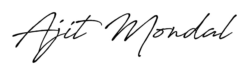 Create a personalized artistic stamp with Ajit Mondal in Antro_Vectra_Bolder font. Perfect for visual artists, designers, and influencers. Ajit Mondal signature style 7 images and pictures png
