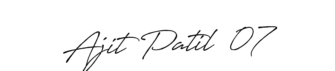 Make a beautiful signature design for name Ajit Patil  07. With this signature (Antro_Vectra_Bolder) style, you can create a handwritten signature for free. Ajit Patil  07 signature style 7 images and pictures png