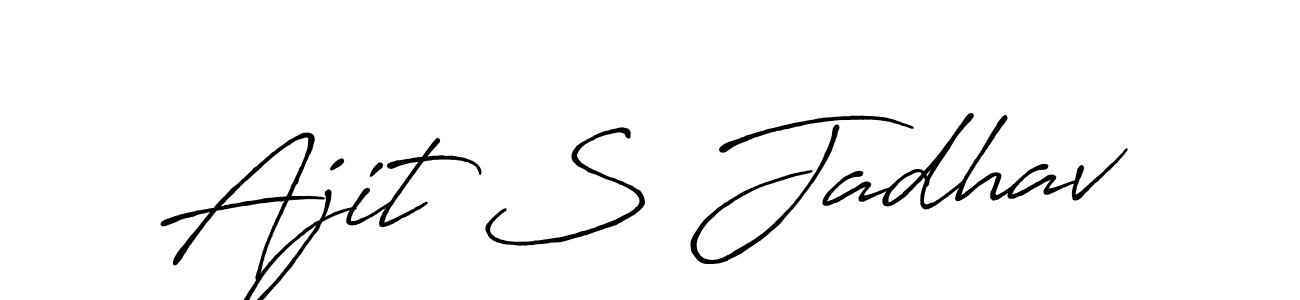 How to make Ajit S Jadhav name signature. Use Antro_Vectra_Bolder style for creating short signs online. This is the latest handwritten sign. Ajit S Jadhav signature style 7 images and pictures png