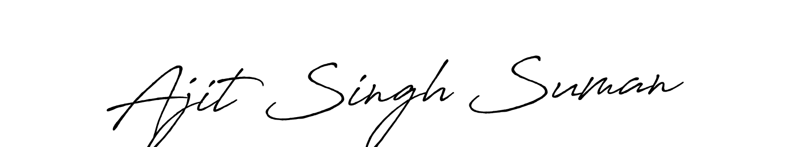 Design your own signature with our free online signature maker. With this signature software, you can create a handwritten (Antro_Vectra_Bolder) signature for name Ajit Singh Suman. Ajit Singh Suman signature style 7 images and pictures png
