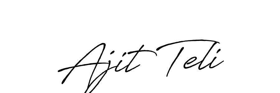 Make a beautiful signature design for name Ajit Teli. Use this online signature maker to create a handwritten signature for free. Ajit Teli signature style 7 images and pictures png