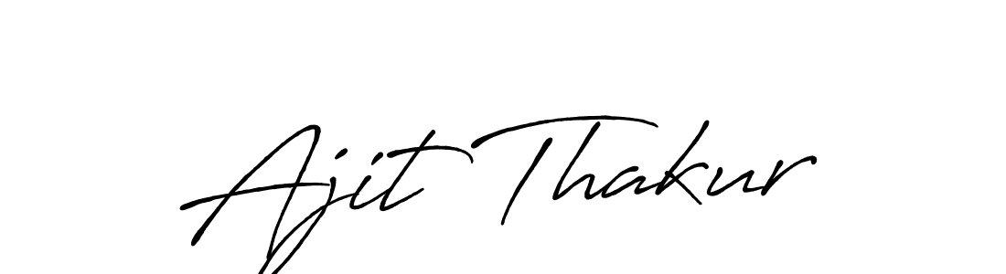 Make a beautiful signature design for name Ajit Thakur. With this signature (Antro_Vectra_Bolder) style, you can create a handwritten signature for free. Ajit Thakur signature style 7 images and pictures png