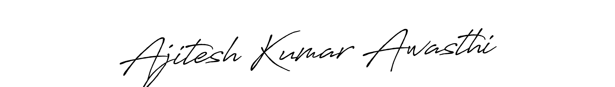 Make a beautiful signature design for name Ajitesh Kumar Awasthi. With this signature (Antro_Vectra_Bolder) style, you can create a handwritten signature for free. Ajitesh Kumar Awasthi signature style 7 images and pictures png