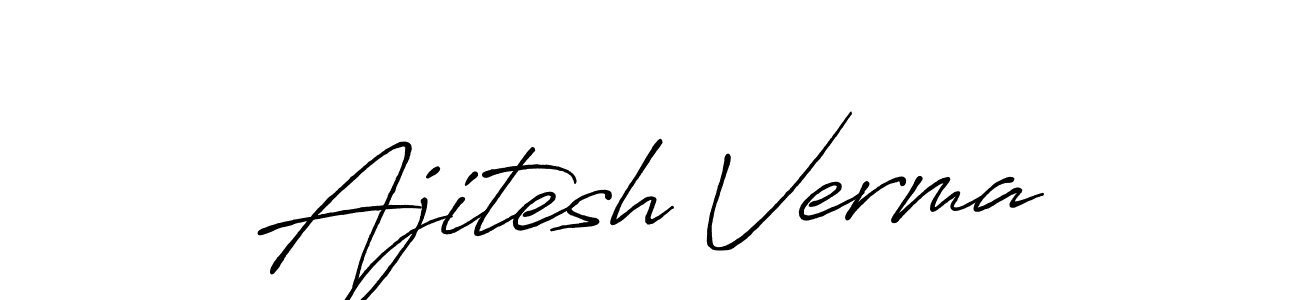The best way (Antro_Vectra_Bolder) to make a short signature is to pick only two or three words in your name. The name Ajitesh Verma include a total of six letters. For converting this name. Ajitesh Verma signature style 7 images and pictures png