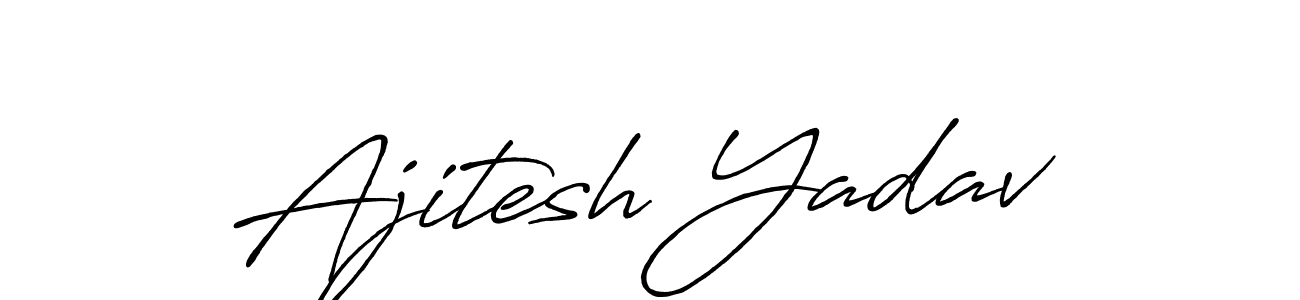 How to make Ajitesh Yadav name signature. Use Antro_Vectra_Bolder style for creating short signs online. This is the latest handwritten sign. Ajitesh Yadav signature style 7 images and pictures png