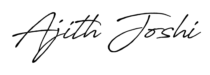 Create a personalized artistic stamp with Ajith Joshi in Antro_Vectra_Bolder font. Perfect for visual artists, designers, and influencers. Ajith Joshi signature style 7 images and pictures png