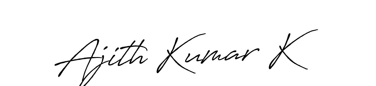 Make a short Ajith Kumar K signature style. Manage your documents anywhere anytime using Antro_Vectra_Bolder. Create and add eSignatures, submit forms, share and send files easily. Ajith Kumar K signature style 7 images and pictures png