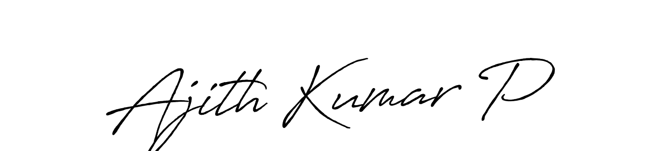 Create a beautiful signature design for name Ajith Kumar P. With this signature (Antro_Vectra_Bolder) fonts, you can make a handwritten signature for free. Ajith Kumar P signature style 7 images and pictures png