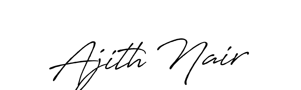 Make a beautiful signature design for name Ajith Nair. With this signature (Antro_Vectra_Bolder) style, you can create a handwritten signature for free. Ajith Nair signature style 7 images and pictures png