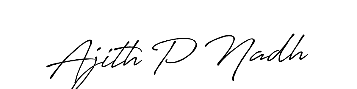 The best way (Antro_Vectra_Bolder) to make a short signature is to pick only two or three words in your name. The name Ajith P Nadh include a total of six letters. For converting this name. Ajith P Nadh signature style 7 images and pictures png