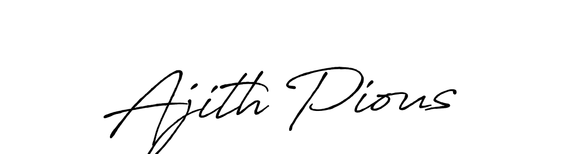 How to make Ajith Pious name signature. Use Antro_Vectra_Bolder style for creating short signs online. This is the latest handwritten sign. Ajith Pious signature style 7 images and pictures png