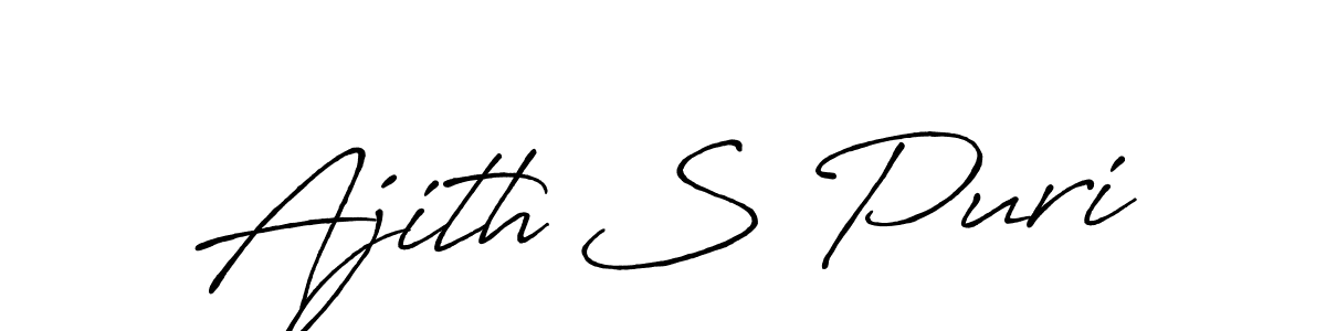 Make a beautiful signature design for name Ajith S Puri. With this signature (Antro_Vectra_Bolder) style, you can create a handwritten signature for free. Ajith S Puri signature style 7 images and pictures png