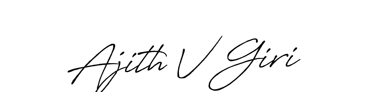 Create a beautiful signature design for name Ajith V Giri. With this signature (Antro_Vectra_Bolder) fonts, you can make a handwritten signature for free. Ajith V Giri signature style 7 images and pictures png