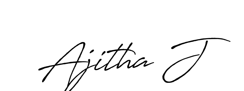 Design your own signature with our free online signature maker. With this signature software, you can create a handwritten (Antro_Vectra_Bolder) signature for name Ajitha J. Ajitha J signature style 7 images and pictures png