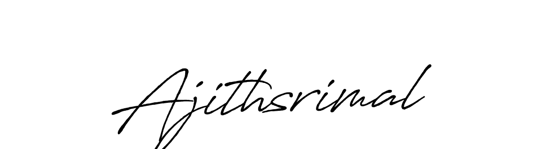How to make Ajithsrimal name signature. Use Antro_Vectra_Bolder style for creating short signs online. This is the latest handwritten sign. Ajithsrimal signature style 7 images and pictures png