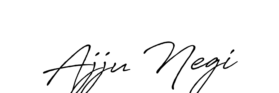 Make a beautiful signature design for name Ajju Negi. With this signature (Antro_Vectra_Bolder) style, you can create a handwritten signature for free. Ajju Negi signature style 7 images and pictures png