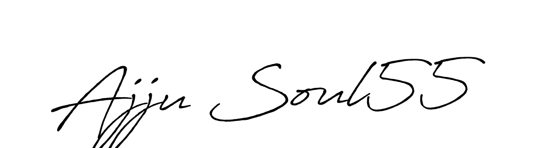 Similarly Antro_Vectra_Bolder is the best handwritten signature design. Signature creator online .You can use it as an online autograph creator for name Ajju Soul55. Ajju Soul55 signature style 7 images and pictures png
