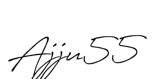 How to make Ajju55 name signature. Use Antro_Vectra_Bolder style for creating short signs online. This is the latest handwritten sign. Ajju55 signature style 7 images and pictures png