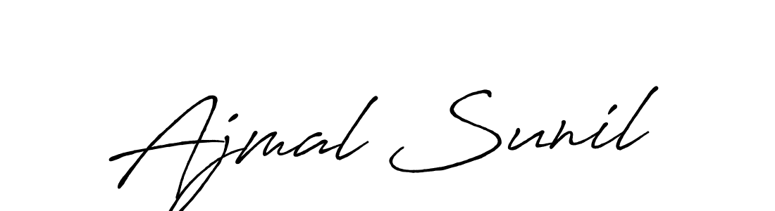 Create a beautiful signature design for name Ajmal Sunil. With this signature (Antro_Vectra_Bolder) fonts, you can make a handwritten signature for free. Ajmal Sunil signature style 7 images and pictures png