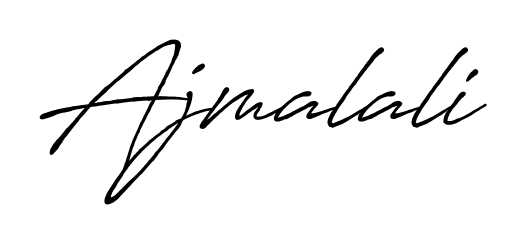 The Antro_Vectra_Bolder font transforms the name Ajmalali into an executive sign with sharp precision and distinguished character. Ajmalali signature style 7 images and pictures png