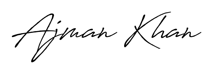 The Antro_Vectra_Bolder signature style provides a bold statement for name Ajman Khan. Designed for business owners, executives, and leaders. Ajman Khan signature style 7 images and pictures png