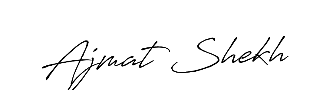 Create a beautiful signature design for name Ajmat Shekh. With this signature (Antro_Vectra_Bolder) fonts, you can make a handwritten signature for free. Ajmat Shekh signature style 7 images and pictures png