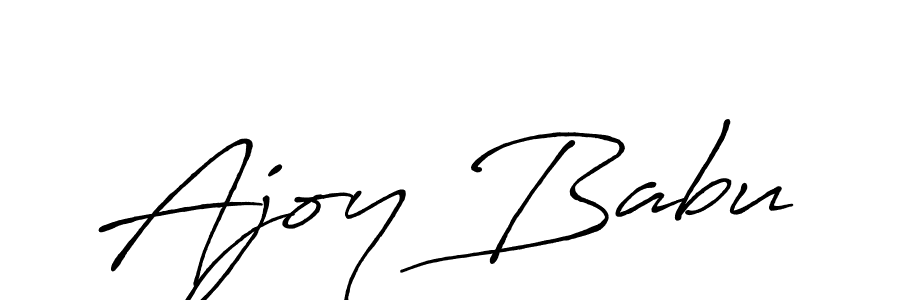 How to make Ajoy Babu name signature. Use Antro_Vectra_Bolder style for creating short signs online. This is the latest handwritten sign. Ajoy Babu signature style 7 images and pictures png