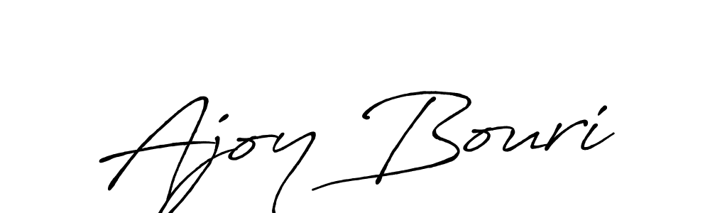 How to make Ajoy Bouri name signature. Use Antro_Vectra_Bolder style for creating short signs online. This is the latest handwritten sign. Ajoy Bouri signature style 7 images and pictures png