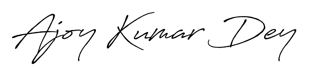 A stylish, flowing autograph style designed for name Ajoy Kumar Dey using Antro_Vectra_Bolder typography. Perfect for digital creative projects. Ajoy Kumar Dey signature style 7 images and pictures png