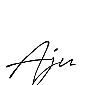 Use a signature maker to create a handwritten signature online. With this signature software, you can design (Antro_Vectra_Bolder) your own signature for name Aju. Aju signature style 7 images and pictures png
