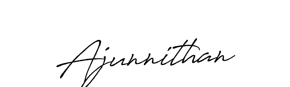 Ajunnithan stylish signature style. Best Handwritten Sign (Antro_Vectra_Bolder) for my name. Handwritten Signature Collection Ideas for my name Ajunnithan. Ajunnithan signature style 7 images and pictures png