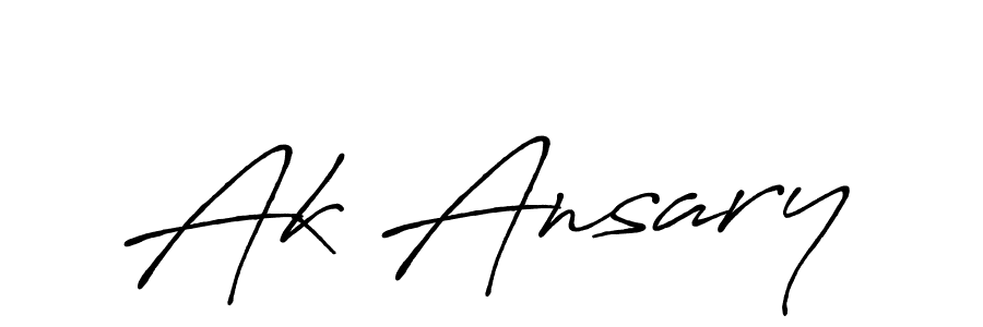 Make a beautiful signature design for name Ak Ansary. With this signature (Antro_Vectra_Bolder) style, you can create a handwritten signature for free. Ak Ansary signature style 7 images and pictures png