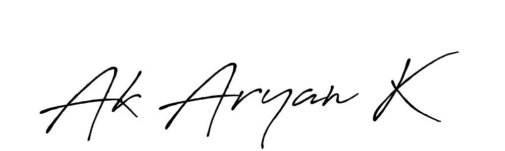Make a beautiful signature design for name Ak Aryan K. With this signature (Antro_Vectra_Bolder) style, you can create a handwritten signature for free. Ak Aryan K signature style 7 images and pictures png