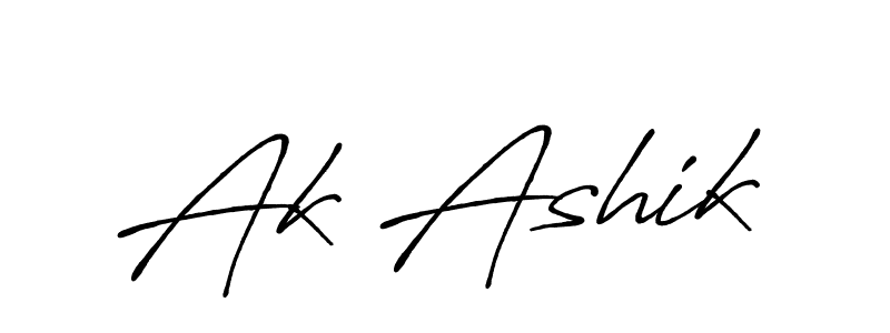 Make a beautiful signature design for name Ak Ashik. With this signature (Antro_Vectra_Bolder) style, you can create a handwritten signature for free. Ak Ashik signature style 7 images and pictures png