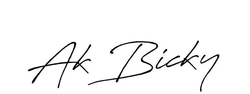 Make a beautiful signature design for name Ak Bicky. With this signature (Antro_Vectra_Bolder) style, you can create a handwritten signature for free. Ak Bicky signature style 7 images and pictures png