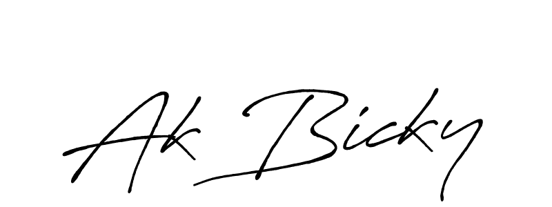 Make a beautiful signature design for name Ak Bicky. With this signature (Antro_Vectra_Bolder) style, you can create a handwritten signature for free. Ak Bicky signature style 7 images and pictures png